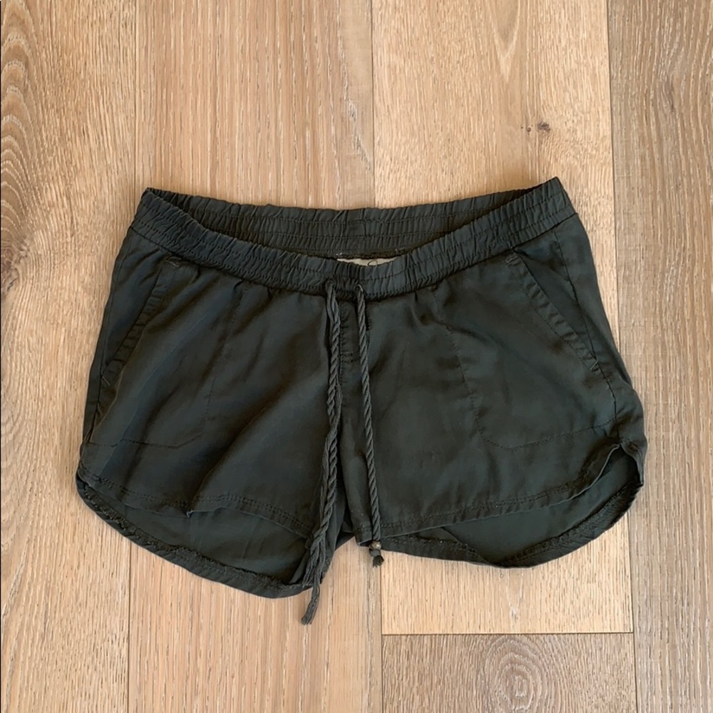 Small navy green maternity shorts
